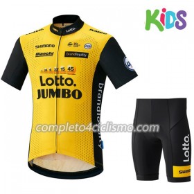 Completo Maglia Ciclismo + Pantaloncino 2018 LottoNL-Jumbo Bambino N001